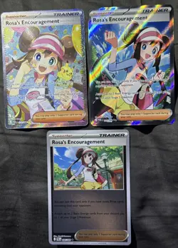 Pokemon Rosa's Encouragement Trainer Holo Card 123/88, 114/88, & 84/88 CLEAN SET - Image 1