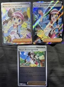 Pokemon Rosa's Encouragement Trainer Holo Card 123/88, 114/88, & 84/88 CLEAN SET - Image 2