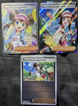 Pokemon Rosa's Encouragement Trainer Holo Card 123/88, 114/88, & 84/88 CLEAN SET - Image 3