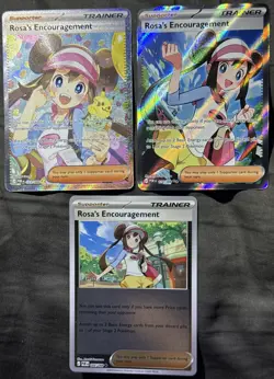Pokemon Rosa's Encouragement Trainer Holo Card 123/88, 114/88, & 84/88 CLEAN SET - Image 4