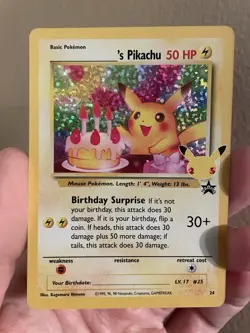 Pokemon Pikachu Birthday 24/53 Celebrations: Classic Collection Holo 25th - Image 1