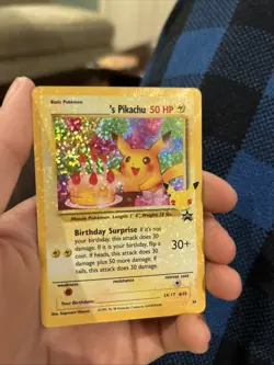 Pokemon Birthday Pikachu #24 Holo Card Celebrations Classic Collection - Image 1