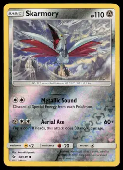 Skarmory 88/149 Reverse Holo Pokemon SM Base Set LP - Image 1