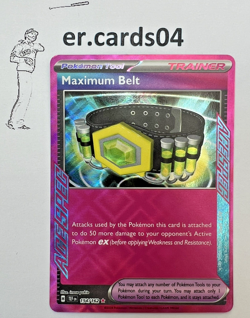 Maximum Belt 154/162 Temporal Forces Trainer Holo Pokemon Card - LP - Image 1