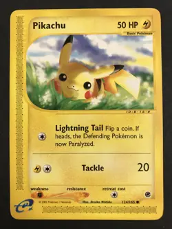 Pikachu Non Holo E Series 124/165 Pokemon Card - Image 1