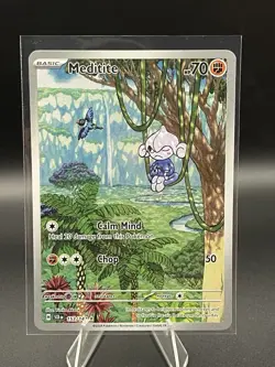 Pokemon TCG Meditite Full Art Holo Card #153/142 Stellar Crown Illustration Rare - Image 1