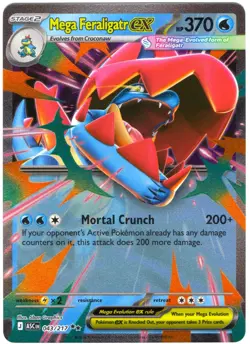 Mega Feraligatr ex 043/217 - Double Rare - Pokemon Ascended Heroes - NM - Image 1