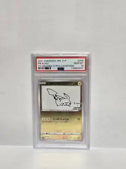 Yu Nagaba Pikachu Pokemon Card Japanese PSA 10, 208/S-p, x PCG Campaign Promo - Image 1