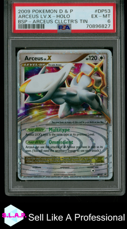 ARCEUS LV.X-HOLO BSP-ARCEUS CLLCTR'S TIN POKEMON D & P STR PRM 2009 DP53 PSA 6 - Image 1