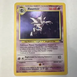 Haunter 6/62 Fossil Unlimited Holo Rare - WOTC Pokemon Card - Image 1