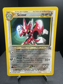 Pokemon TCG WOTC Scizor 33 Black Star Promo Pokemon League NM! - Image 1