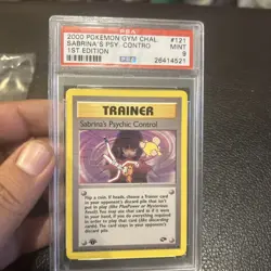 1st Edition Sabrina’s Psychic Control 121/132 Gym Challenge Pokemon Card psa 9 - Image 2