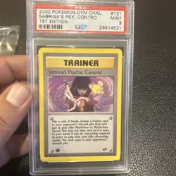 1st Edition Sabrina’s Psychic Control 121/132 Gym Challenge Pokemon Card psa 9 - Image 3