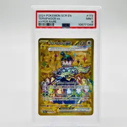 Pokemon Terapagos ex PSA 9 MINT Secret Gold Hyper Rare Stellar Crown SCR EN #173 - Image 1