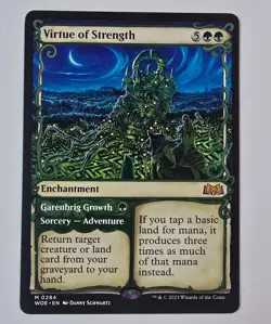 Virtue of Strength (Showcase) 284 Wilds of Eldraine Magic: The Gathering NM - Image 1