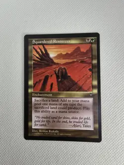Wizards Squandered Resources Visions 1996 Rare Enchantment Black Green Romas Ku… - Image 1