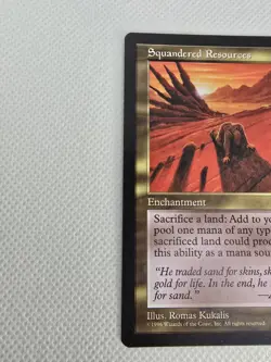 Wizards Squandered Resources Visions 1996 Rare Enchantment Black Green Romas Ku… - Image 5