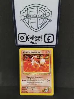 POKEMON GYM HEROES UNLIMITED BLAINE'S GROWLITHE COMMON 62/132 NM - Image 1