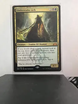Underrealm Lich #211/259 Mythic Zombie Elf Shaman Creature Guilds of Ravnica GRN - Image 1