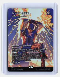 Patriotic Shield Magic The Gathering Marvel Super Heroes #M100 Borderless Foil - Image 1
