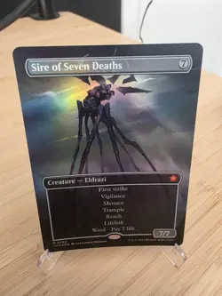 MTG Sire of Seven Deaths - Borderless NM-Mint FOIL English Foundations - Image 1