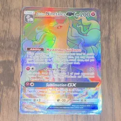 Pokemon TCG Alolan Ninetales GX 225/214 SM Lost Thunder Full Art Holo EN 2018 - Image 1