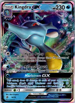 POKEMON TCG DRAGON MAJESTY KINGDRA GX GX RARE 18/70 HOLO NEAR MINT - Image 1