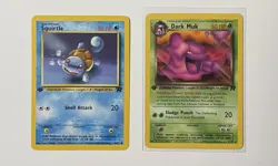 1999 Pokemon Team ROCKET 1st Edition SQUIRTLE. DARK MUK. LOT OF TWO! - Image 1