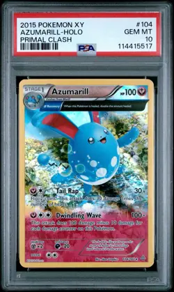 2015 XY PRIMAL CLASH AZUMARILL 104/160 HOLO PSA 10 - Image 1