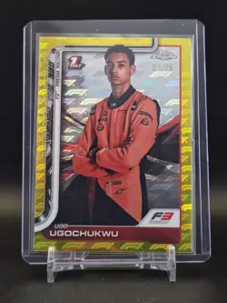 Topps Chrome Logofractor 2025 Formula 1 F3 Ugo Ugochukwu #45 Yellow /75 1st Card - Image 1