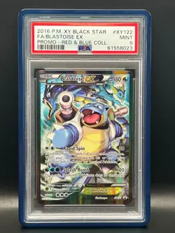 2016 Pokemon X & Y Black Star Promo-Blastoise Ex #XY122 FA Holo English- PSA 9 - Image 1