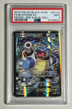 2016 Pokemon X & Y Black Star Promo-Blastoise Ex #XY122 FA Holo English- PSA 9 - Image 4