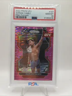 2022 ADRIAN YANEZ PSA 10 #10/42 PINK PULSAR UFC PANINI PRIZM ROOKIE CARD RC - Image 1