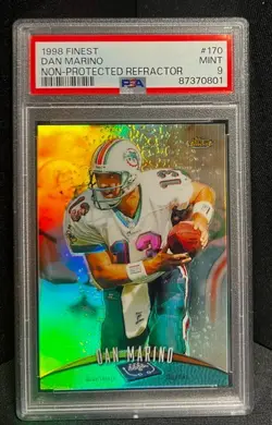 1998 TOPPS FINEST DAN MARINO NO-PEEL REFRACTOR #170 PSA9 MINT---STUNNING CARD - Image 1