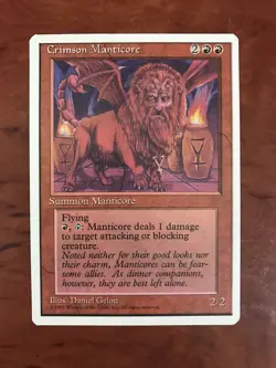Crimson Manticore MTG Magic the Gathering Card NM Near Mint Fourth 4th Edition - Image 1