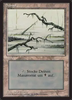 1x FBB Swamp (Two Branches - Dark) - German Light Play, German 3rd Edition Revis - Image 1