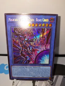 Yugioh Magician of Dark Chaos - Black Chaos CORI-EN027 Secret Rare 1st Ed NM - Image 1