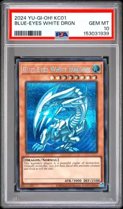 Blue-Eyes White Dragon Yugioh 2024 KC01 Secret Rare PSA 10 - Image 1