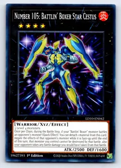 Number 105: Battlin' Boxer Star Cestus Common Legendary Duelists: Soulburning Vo - Image 1