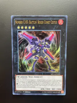 Yugioh Number C105 Battlin' Boxer Comet Cetus MP14-EN029 1st Ed Ultra Rare NM/LP - Image 3