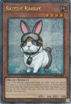 Yugioh! LP Rescue Rabbit - RA02-EN008 - Quarter Century Secret Rare - 1st Editio - Image 1