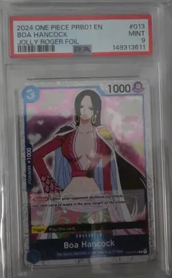 2024 One Piece PRB-01 English ST03-013 Boa Hancock Jolly Roger Foil PSA 9 MINT - Image 1