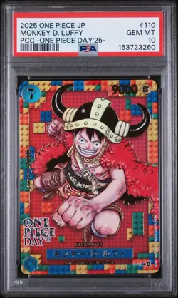 2025 ONE PIECE JPN PREMIUM CARD COLL ONE PIECE DAY 25 #110 MONKEY D LUFFY PSA 10 - Image 1