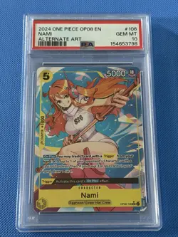 2024 ONE PIECE NAMI OP08 TWO LEGENDS #106 ALTERNATE ART PSA 10 Gem Mint - Image 1