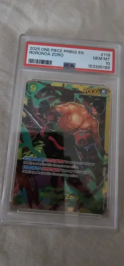 2024 ONE PIECE OP06-WINGS OF THE CAPTAIN #118 RORONOA ZORO PSA 10 - Image 1
