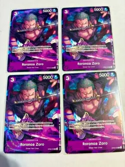 4x (Playset) Roronoa Zoro OP09-076 One Piece Welcome Pack vol 2 NM Non-Foil - Image 1