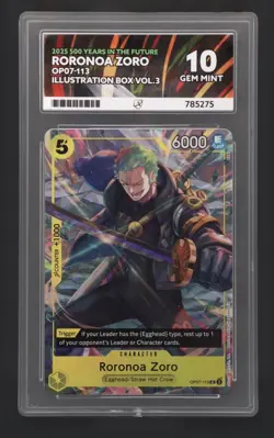 One Piece TCG Roronoa Zoro OP07-113 Illustration Box Vol. 3 Promo ACE 10 - Image 1