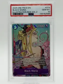 ONE PIECE PROMOS ILLUSTRATION BOX VOL.2 #074 BLACK MARIA OP08-074 PSA 10 - Image 1