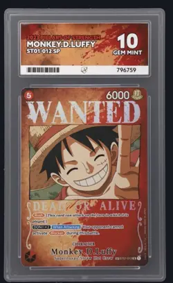 One Piece Monkey D Luffy WANTED Alternate Art OP03 SP ST01 012 ACE 10 - Image 1