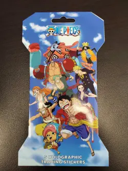 One Piece HOLOGRAPHIC TRADING STICKERS English Sleeved Booster 5-Pack Brand New - Image 1